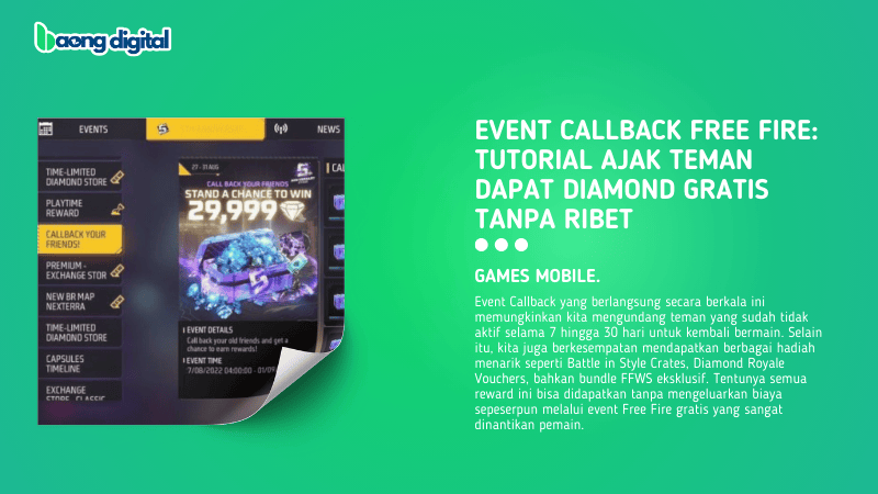 Event Callback Free Fire Tutorial Ajak Teman Dapat Diamond Gratis Tanpa Ribet