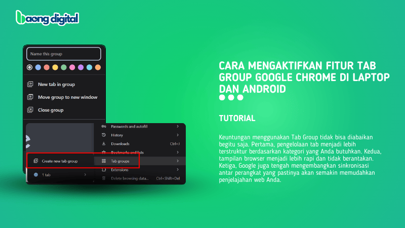 Cara Mengaktifkan Fitur Tab Group Google Chrome di Laptop dan Android