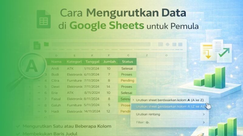 Cara Mengurutkan Data di Google Sheet atau Spreadsheet