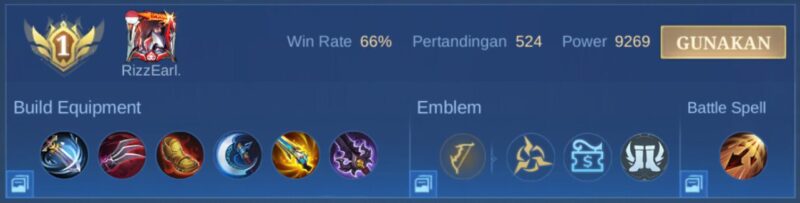 Build Miya Mobile Legends Terbaik item yang dipakai