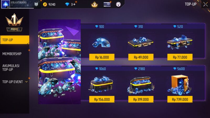 Cara Top Up Diamond Free Fire Paling Aman dan Cepat