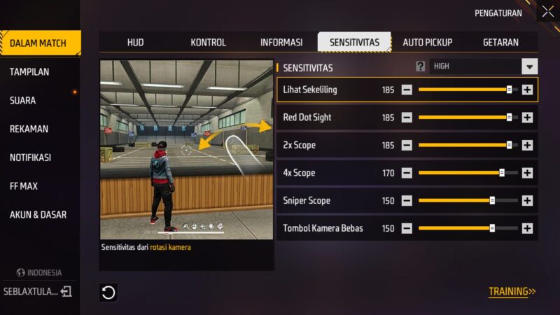 Jenis Sensitivitas di Free Fire