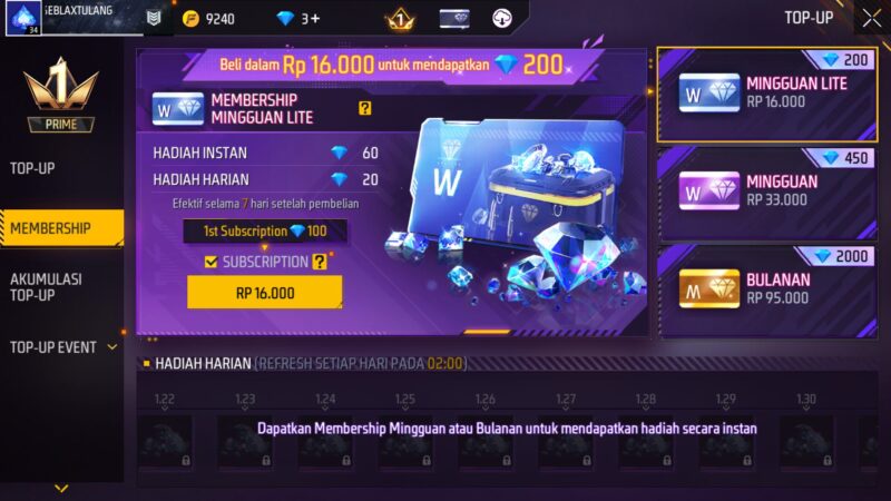 Top Up Diamond Free Fire